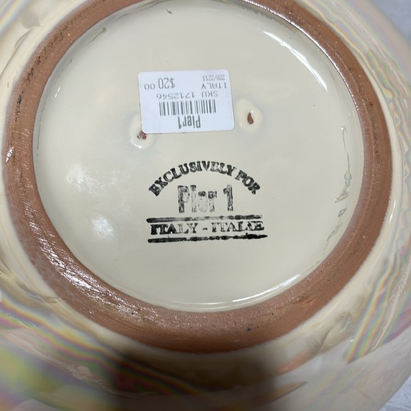 Pier1/Italian iridescent round (9.5) Italian pottery planter mcm NWT - Picture 4 of 9